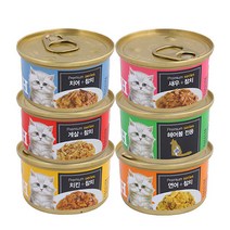 프리미엄 골드 런치캔 6종 24캔_고양이간식 1캔80g, 헤어볼 24개
