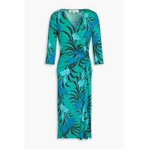 DIANE VON FURSTENBERG 다이앤 본 퍼스텐버그 Borris wrap-effect printed Lyocell and wool-blend jersey 미디 원피스139