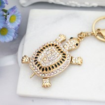 럭셔리 재물 거북이 열쇠고리 3종 거북이장식 장수거북 장수선물 단체선물 새해선물, 큐빅거북이, 화이트, 상자포장