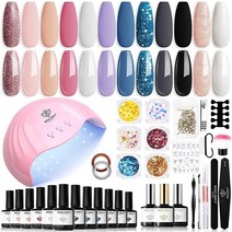Modelones 35피스 젤 네일 폴리쉬 키트 U V 라이트 48W 네일 드라이어 12가