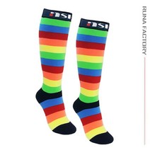 오너클랜 방한양말 스키보드양말 무지개양말 성인용 DH1255, 여성용 M