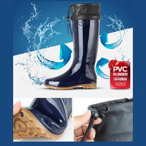갯벌 해루질 낚시 카프 끈조임 남자 긴장화 수산시장 농사신발 농업 세차 PVC장화