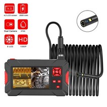 하수구 배관 내시경 카메라 검사 하수도 배수관 스크린, 10m, screen- dual lens