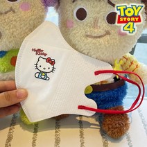 헬로 키티 마스크 성인 어린이 여자 선물 일회용 대형 중형 소형 화이트 귀여운 캐릭터 선물, [4~10세KT]20개[개별포장]개