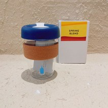 일본 블루보틀 텀블러 유리 머그컵 에코컵 (12oz/340ML), 블루 캡