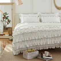 에이플파이 이사벨2 캉캉레이스 60수 바이오워싱 차렵이불 단품 세트 SS/Q 화이트