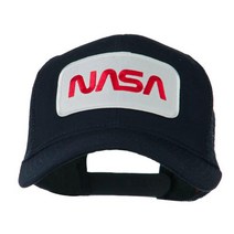 E4Hats.com NASA 로고 자수 패치 메시 백 캡 레드 330368, Navy