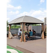 테라스파고라 바베큐 캐노피 야외 전망대 안뜰 알루미늄 합금 텐트 정원 테라스 천막 빌라 지붕 태양 방 광장 파빌리온, [07] 산토리니36미터 10 사각 기둥 18제곱미터