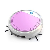 로봇청소기 무소음 인공지능 청소로봇 미니 로보트 로봇 청소기 진공 완전 자동 4-in-1 3200pa USB 충전 스윕 청소 진공 무선 진공, 협력사, 화이트 핑크