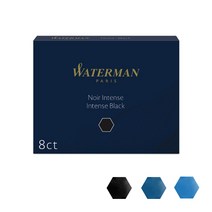 워터맨 잉크카트리지 8개입 만년필잉크 워터맨잉크, 블루