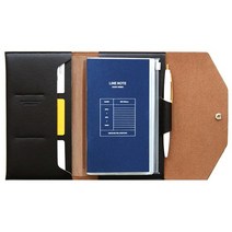 퍼니메이드 엔벨롭 오거나이저 핸디 다이어리 + 내지노트 라인 + 볼펜 화이트 세트, 블랙 + 아이보리