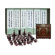옻칠제기 50P 구성과 제기함과 산수화 8폭 병풍 세트, 제기세트 50P 풀셋, 상세페이지 참조, 상세페이지 참조