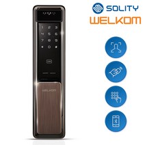 [전국설치] 솔리티 웰콤 신제품 얼굴안면인식 푸시풀 WSP-2900A 카드키2개+번호키 블루투스(옵션) AI딥러닝기술 신속 정확한 얼굴인증 얼굴인식100개 현관문 디지털도어락, 전국설치(B지역)
