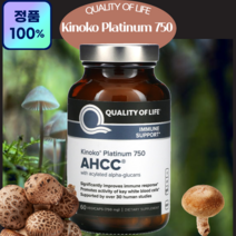 키노코 플래티넘 AHCC 표고버섯균사체 750mg, 1개 1달분