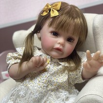 리본돌 베렝구어 아기인형 실제체중 모발이식 이미 그린 완성 된 인형 - 피부 손 145, 50cm