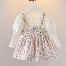 래빗장식플라워원피스