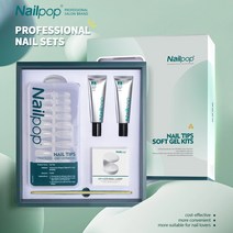 Nailpop 네일 팁 및 접착제 젤 네일 키트 빠른 네일 익스텐션 세트 소프트 젤 UV, [02]