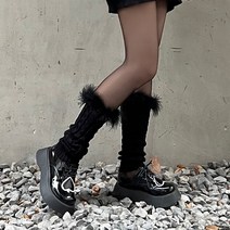 육육 부츠 크루 레그 워머 양말 무압박 핑크베놈 JK덧신 하라주쿠 털 루즈 삭스