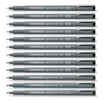 스테들러 308 피그먼트 라이너 블랙, 0.1mm, 0.1mm