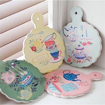 레트로 티팟 도자기 냄비받침 4type 주방 소품, 핑크