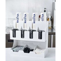 종이컵 디스펜서 홀더 보관함 카페 테이크아웃컵, 플랫 4컵 홀더