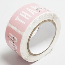 상품 포장 박스 스티커 롤라벨 바코드라벨 인쇄 75 x 25 약120매, 핑크색 THANK YOU 스티커