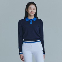 까스텔바작 BGBWSW604NY 여성 울캐시 배색 카라 니트