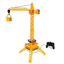 RC카 30 인치 높이 유선 원격 제어 크롤러 크레인 전기 RC 건설 크레인 타워 어린이용 교육 완구, 01 Yellow