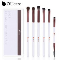 DUcare 레드 아이 메이크업 브러쉬 세트 7 개 아이섀도우 블렌딩 아이라이너 쉐이더 눈썹 합성 포니 헤어 브로카 마끼예라 제, DF0626 - (6Pcs), CHINA