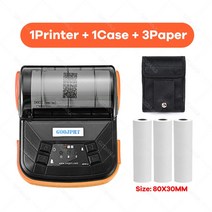 영수증사진기 포토프린터 무선 블루투스 4.0 80mm 안드로이드 POS 영수증 열전사 프린터 빌 머신 상점, 04 Orange add 3Rolls_02 미국 플러그