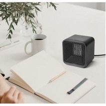 삶편소 사무실 책상 온풍기, 블랙