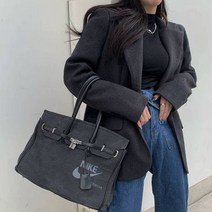 여성 헤링본 재킷 투버튼 오버핏 빅사이즈 세련 고급 큰옷 스프라이트 파워 숄더 봄 얇은 자켓 아우터