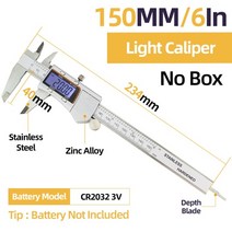 노기스 켈리퍼스 분수 디지털 캘리퍼스 디지털 마이크로미터 눈금자 스테인레스 스틸 게이지 버니어 캘리퍼스 악기 측정 도구 캘리브레이터, 라이트 캘리퍼스