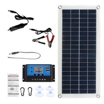 태양열판넬 220V 태양 광 발전 시스템 30W 전지 패널 배터리 충전기 1000W 인버터 USB 키트 완벽한 컨트롤러 홈 그리드 캠핑, [03] 10A Controller Set, 03 10A ler Set