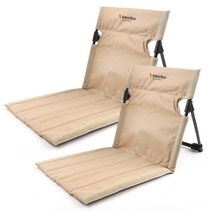 2세대 두툼한 캠핑 좌식 그라운드 체어 피크닉 페스티벌 휴대용 의자, (그라운드체어)탄 베이지+탄 베이지, 2개