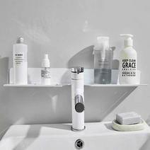 백지생활 무타공 세면대 욕실선반 블랙 실버 화이트, 세면대U자욕실선반, 60cm