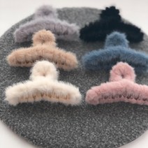 헤어집게핀 밍크 페이크퍼 겨울 헤어악세서리 토끼털 집게머리핀 헤어핀