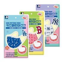 MLB 엠엘비 뉴욕 엘에이 보스턴 키즈패턴마스크(1매입)(멜트블로운 필터 포함)(5세~10세-어린이용)
