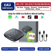 카링킷 Won-Carlinkit 4 무선 카플레이 미니 Ai 박스 안드로이드 오토 아우디 벤츠 마쓰다 토요타 넷, 01 TBOX-3G32G-EUR