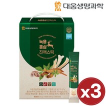 대웅 생명과학 녹용 홍삼 정 스틱 진액 뉴질랜드산 녹용 국내산 6년근 홍삼, 3박스, 100포