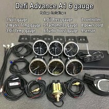 타코미터 Defi-어드밴스 A1 OBD2 자동차 미터 6 게이지 + ZD 인 시리즈 수온 볼트 오일 프레스 온도 RPM, 01 6 gauge