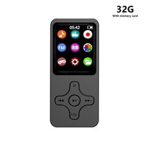 MP3 플레이어 휴대용 블루투스 호환 스피커 터치 키 8163264gb hifi 미니 라디오 fm 녹음 전자 책, 32g, 협력사