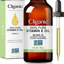 피부 헤어 앰프를 위한 cliganic 100 순수 비타민 e 오일 얼굴 - 30000 iu 비-GM 인증 | 천연 d-알파 토코페롤, 4fl oz(1팩)
