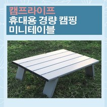 리빙듀오 휴대용 경량 캠핑 미니테이블, 실버