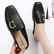 뮬 블로퍼 사무실 여름 뮬로퍼 체인 여성 버클 깔끔한 매장 뮬구두 플랫뮬 디자인 나들이