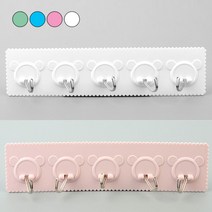 벽 부착식 후크 어린이집 수건걸이 유치원용품고리, 색상, 화이트