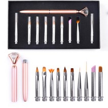 [퍼니네일] 크리스탈 네일브러쉬 10종세트, 1개, 크리스탈 네일브러쉬 10종세트-핑크