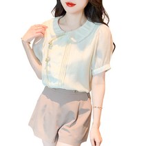 솔리드 반팔 블라우스 느낌의 버클 아이버리아 A31 Y686G447