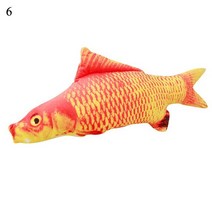 크리에이티브 3D 물고기 모양 애완 동물 장난감 봉제 대화 형 개박하 고양이 베개 놀이, [03] 40cm, [01] 1