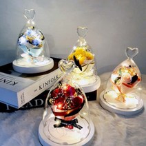 바이뷰틸리티 미니장미 비누꽃 프리저브드 유리돔 시들지않는꽃, 옐로우